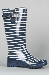 Sperry Topsider The Pelican Rain Boot in Navy Stripe  Karmaloop 