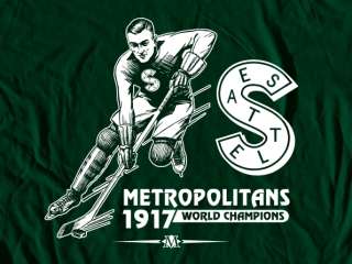 Seattle Metropolitans Logo Tee Shirt   Hockey  