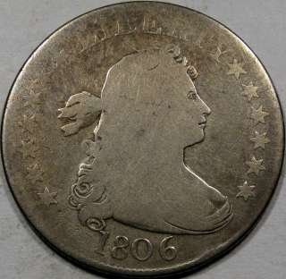 1806 Draped Bust Quarter Dollar Nice G+ CoinTough Early Quarter 