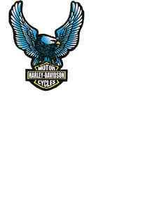 Aufkleber Harley blauer Adler 8 cm x 5,5 cm  