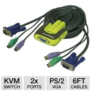   Micro 2 Port KVM With Built In 6 ft. Cables 