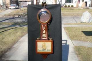   Yankee Clipper Nautical Mahogany Banjo Clock Case, Brass Rails  