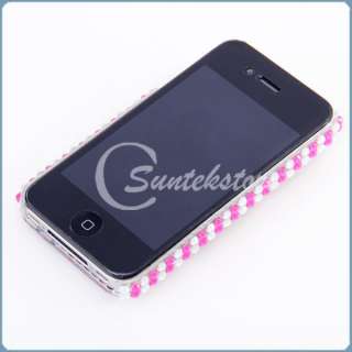   Crystal Case Rhinestone Cover For iPhone 4 4G 4S Hot Pink #  