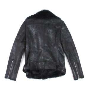   EXCHANGE Faux Shearling Biker Jacket Black NWT Retail Price $198