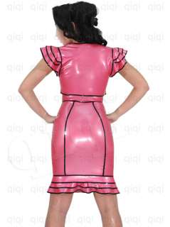 Latex (rubber) Dress  0.45mm catsuit skirt coat purfle  