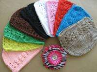 Crochet Kufi Hat Cap Beanie Baby Infant Girl NEW 15Pcs  