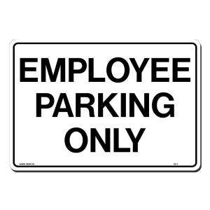 Lynch Sign Co. 14 in. x 10 in. Sign Black on White Plastic Employee 