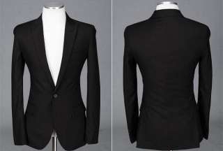  Fashion Stylish Slim Fit One Button Suit Blazer Coat 2 Colors MCH0637