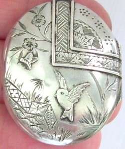 EXQUISITE LARGE ANTIQUE VICTORIAN STERLING SILVER PICTURE PHOTO LOCKET 