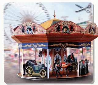 Nostalgisches Jahrmarkts Karussell Carousel Bastelbogen  