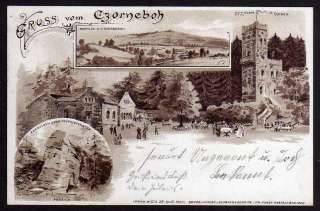 73607 AK Czorneboh Frageloch Teufelsfenster Litho 1901 Gasthaus  