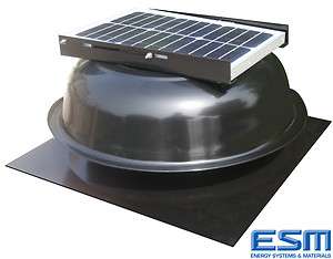 Solar Powered Attic Fan 15W, PV 1100CFM, Vents 1200 1800 Square Foot 