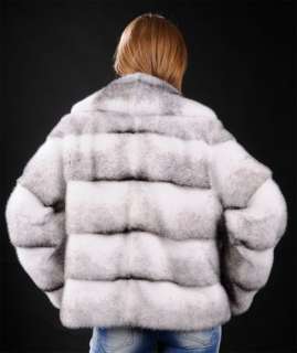 Full skin male SAGA ROYAL Black Cross Mink Fur jacket   pelts across 