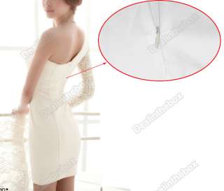   Unsymmetrical One Shoulder Romantic Single Lace Shoulder Dress  