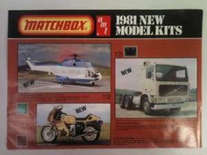 Matchbox 1981 New Model Kits Leaflet  