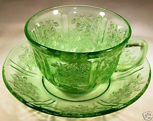 SHARON CABBAGE ROSE GREEN COFFEE CUP & SAUCER SET  