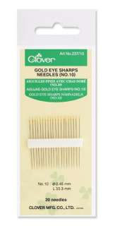Clover Brand Gold Eye Sharps Needles Size 10 CL237/10  