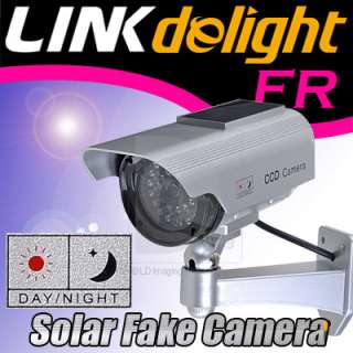 Solar Power Dummy Fake Outdoor Home CCTV Security Camera IR LED Light 