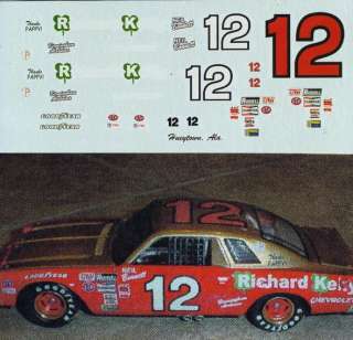 12 NEIL BONNET Richard Kelly Chevy 1976 1/24th 25th Decals W  