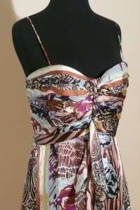 Rose & Lula Silk Party Dress Sz 6 ~ Gorgeous Scarf Print ~ Ruched 