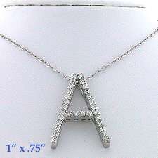 CUBIC ZIRCONIA INITIAL PENDANT   ALL LETTERS AVAILABLE  