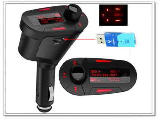 White Color LCD Car  Player Wireless FM Transmitter USB SD USB Free 