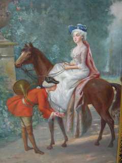 Great antique oil on canvas horse painting # as/115  