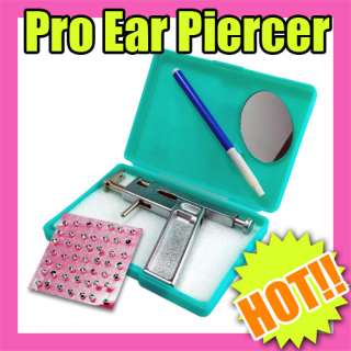 New Ear piercing gun pierce kit + 98 free silver studs 2XN146  