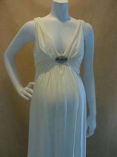  Maternity Dress Brooch Wedding SMALL Formal Maxi Gown Bridal SM  