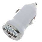 FOR IPHONE 4 4S IPOD 12V WHITE MINI IN CAR USB CHARGER 
