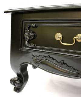French Style Furniture Black 4 Drawer Coffee Table Designer Living 