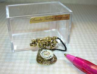 Miniature Brooke Tucker Brass Phone w/Dial DOLLHOUSE  