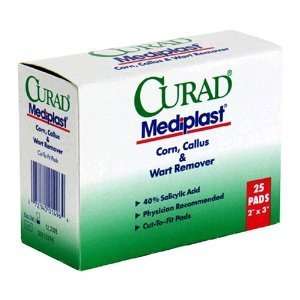  Curad Mediplast Corn, Callus & Wart Remover Pads, 25 Pads 