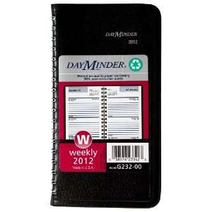 DayMinder Recycled Weekly Planner, 3 x 6 Inches, Black, 2012 (G232 00)