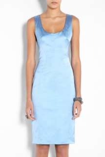 Scoop Neck Fitted Satin Dress by D&G