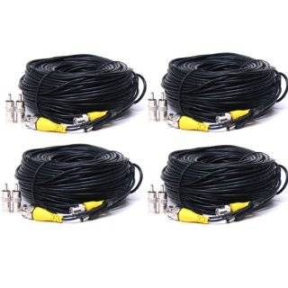 VideoSecu 4 Pack 100ft Feet Video Power White Cables Security Camera 