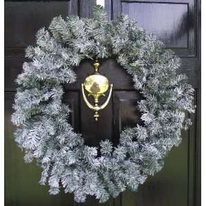    Flocked Alaskan Artificial Christmas Wreath   Unlit