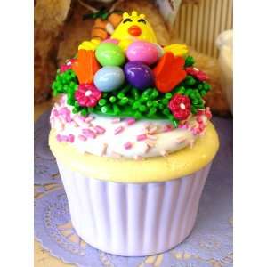   Baby Easter Chick Cute Cupcake Trinket Box Super Sweet