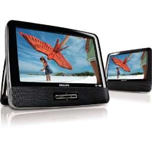 Philips PD9012/37 9 Inch LCD Dual Screen Portable DVD Player, Black 