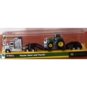   John Deere Farm Semi in Silver with Flatbed with Tractor Toys & Games