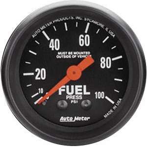  Auto Meter 2612 Z Series 2 1/16 0 100 PSI Mechanical Fuel 