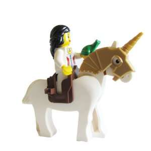   Princess Minifigure on Unicorn Horse with Her Green Frog (Prince