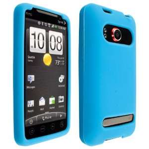 Premium Quality Light Blue Soft Silicone Skin Case Cover for HTC EVO 