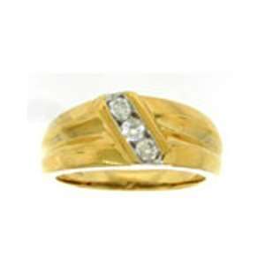  1/3 Carat Diamond 14k Yellow Gold Mens Wedding Ring 