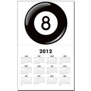 Calendar Print w Current Year 8 Ball Pool Billiards