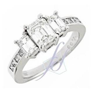 Ct Emerald Cut 3 Stone Diamond Engagement Ring VS2 I