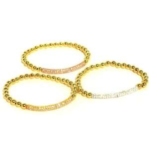 5mm Gold Filled Beads with Sterling CZ Pave Bars Gold Plated Rose Gold 