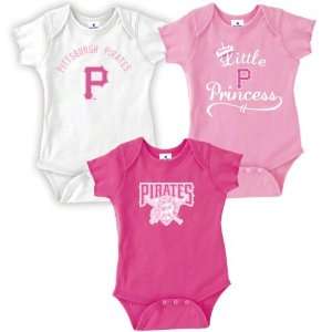  Pittsburgh Pirates Infant Girls Baby Rib Pink Creeper 3 