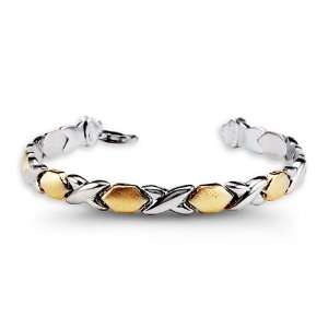    .925 Sterling Silver 10k Yellow Gold Link Bracelet Jewelry