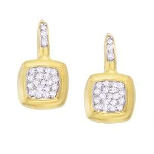   14k Yellow gold with glittering White diamonds drop earrings Jewelry